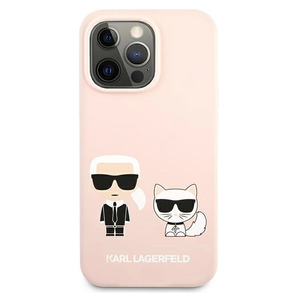 Karl Lagerfeld Silicone Karl&Choupette Case for iPhone 13 Pro / iPhone 13 - Light Pink