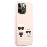Karl Lagerfeld Silicone Karl&Choupette Case for iPhone 13 Pro / iPhone 13 - Light Pink