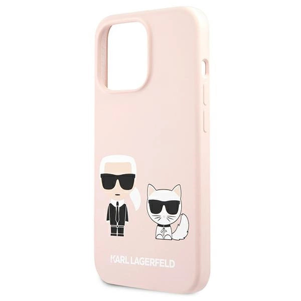 Karl Lagerfeld Silicone Karl&Choupette Case for iPhone 13 Pro / iPhone 13 - Light Pink