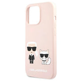 Karl Lagerfeld Silicone Karl&Choupette Case for iPhone 13 Pro / iPhone 13 - Light Pink