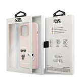 Karl Lagerfeld Silicone Karl&Choupette Case for iPhone 13 Pro / iPhone 13 - Light Pink