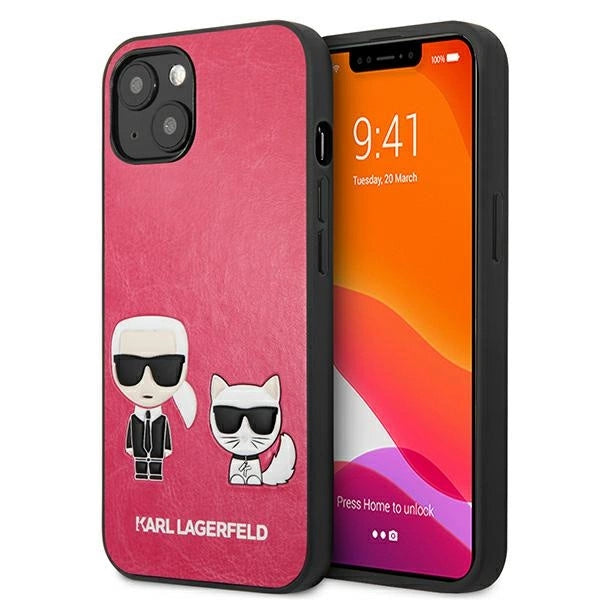 Karl Lagerfeld Ikonik Karl&Choupette iPhone 13 mini case - fuchsia