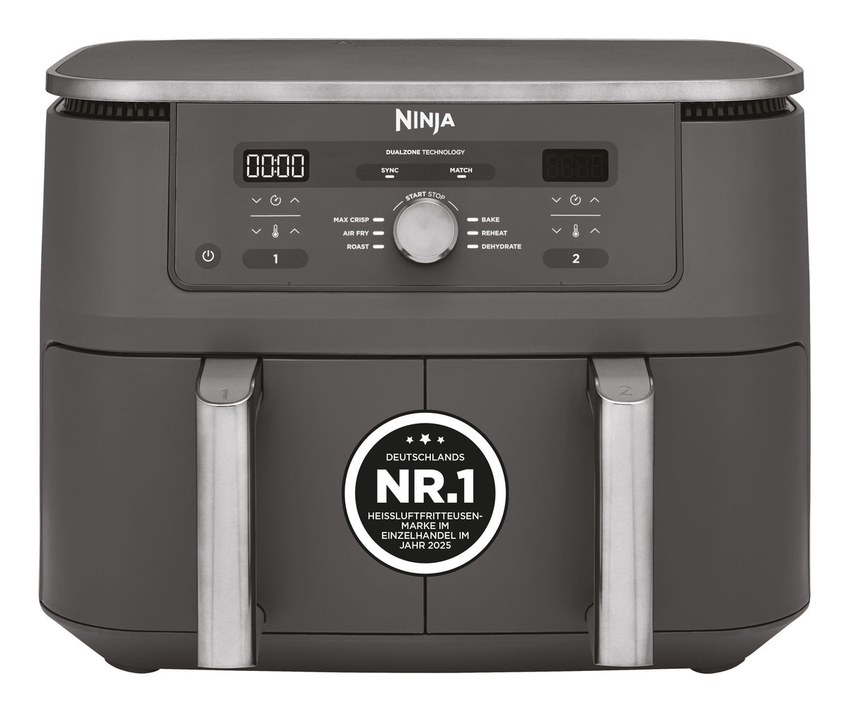 Ninja DZ400EU MAX Dobbelt varmluftssteger 2.47kW Metalgrå
