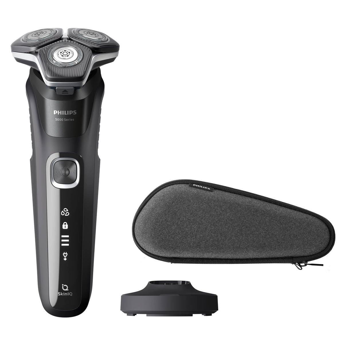 Philips SHAVER Series 5000 S5898/35 Elektrisk Wet & Dry-shaver, Rotations shaver, SteelPrecision blades, Rustfrit stål, Knapper, SH71, 2 År