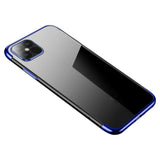 Clear Color Case Gel TPU Electroplating Frame Cover til iPhone 13 Pro blå