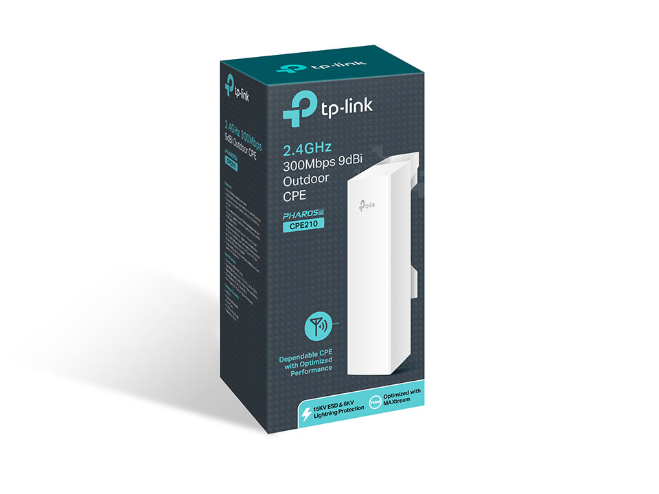 TP-Link 2.4GHz 300Mbps 9dBi Outdoor CPE 300 Mbit/s Hvid Strøm over Ethernet (PoE)
