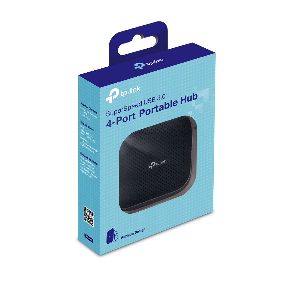TP-Link UH400 interface hub USB 3.2 Gen 1 (3.1 Gen 1) Type-A 5000 Mbit/s Sort