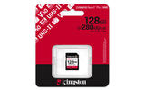 Kingston Technology 128 GB Canvas React Plus SDXC UHS-II 280R/100W U3 V60 til fuld HD/4K