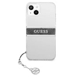 Guess GUHCP13SKB4GGR iPhone 13 mini 5.4" Transparent hardcase 4G Gray Strap Charm