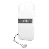 Guess GUHCP13SKB4GGR iPhone 13 mini 5.4" Transparent hardcase 4G Gray Strap Charm