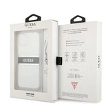 Guess GUHCP13SKB4GGR iPhone 13 mini 5.4" Transparent hardcase 4G Gray Strap Charm