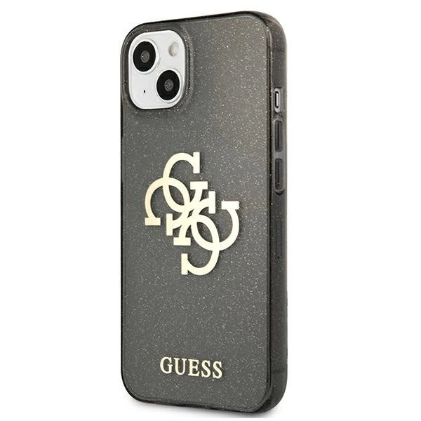 Guess GUHCP13SPCUGL4GBK iPhone 13 mini 5.4" black/black hard case Glitter 4G Big Logo