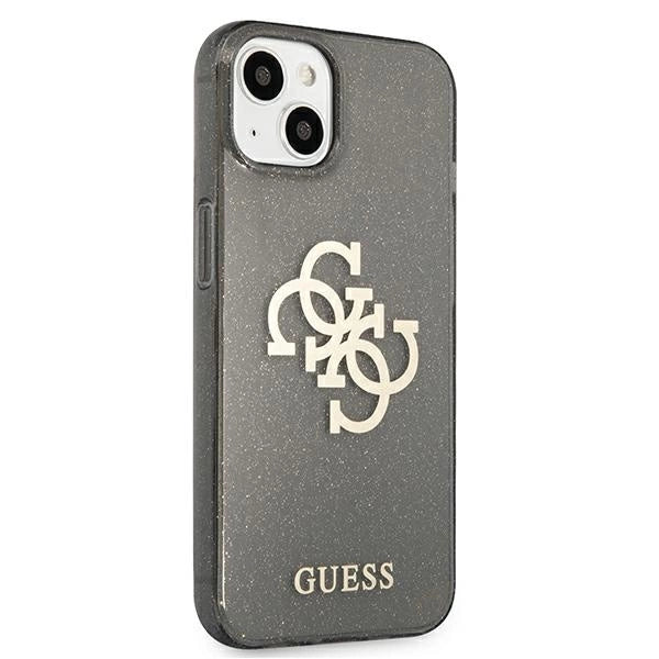 Guess GUHCP13SPCUGL4GBK iPhone 13 mini 5.4" black/black hard case Glitter 4G Big Logo