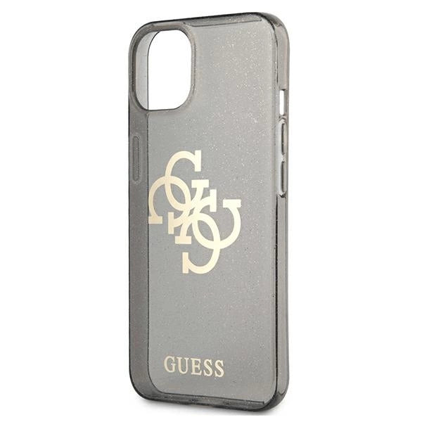 Guess GUHCP13SPCUGL4GBK iPhone 13 mini 5.4" black/black hard case Glitter 4G Big Logo