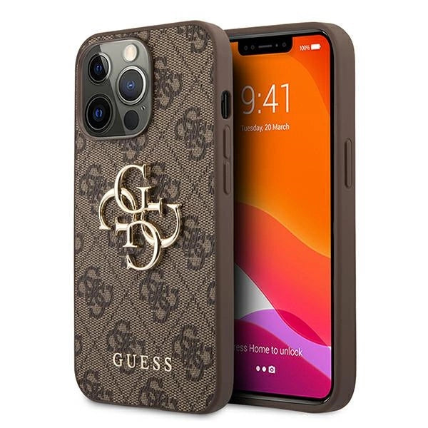 Guess GUHCP13X4GMGBR iPhone 13 Pro Max 6.7" brun/brun hardcase 4G Big Metal Logo