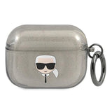 Karl Lagerfeld Glitter Karl's Head Case for AirPods Pro - Black