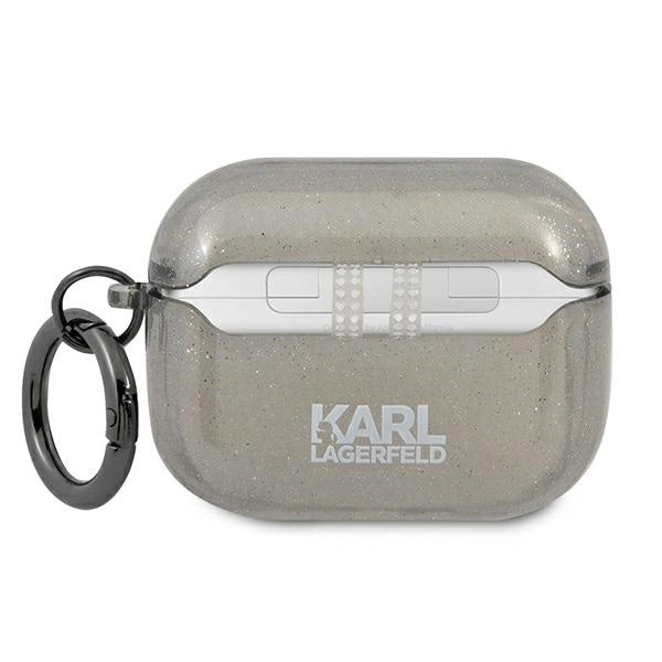 Karl Lagerfeld Glitter Karl's Head Case for AirPods Pro - Black