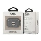 Karl Lagerfeld Glitter Karl's Head Case for AirPods Pro - Black