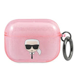 Karl Lagerfeld Glitter Karl's Head Case for AirPods Pro - Pink