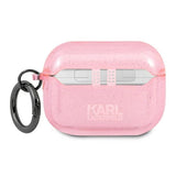 Karl Lagerfeld Glitter Karl's Head Case for AirPods Pro - Pink