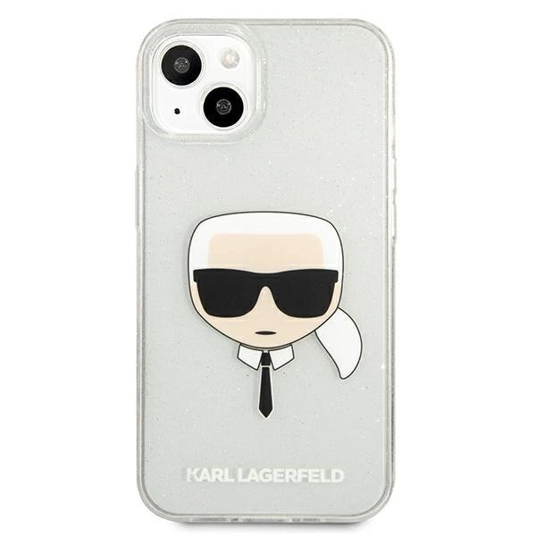 Karl Lagerfeld Glitter Karl's Head case for iPhone 13 mini - silver