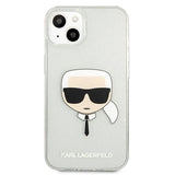 Karl Lagerfeld Glitter Karl's Head case for iPhone 13 mini - silver