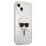 Karl Lagerfeld Glitter Karl's Head case for iPhone 13 mini - silver