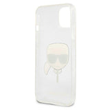 Karl Lagerfeld Glitter Karl's Head case for iPhone 13 mini - silver
