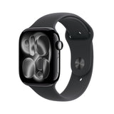 Apple Watch Series 11 GPS 46mm Jet Black Aluminium Case with Black Sport Band - M/L