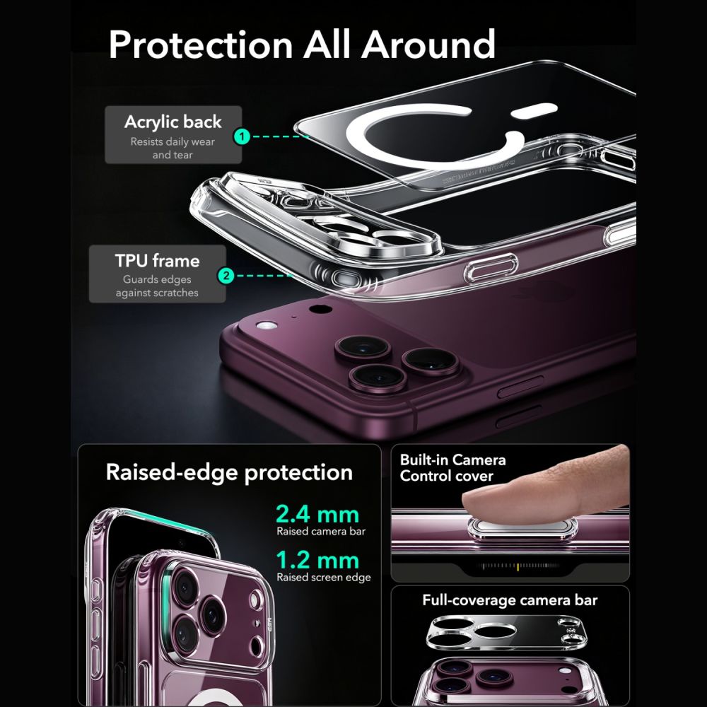 Esr Classic Hybrid Magsafe & Hærdet Glas Til Iphone 17 Pro Max / 18 Pro Max Klar