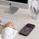 Tech Protect Magpeak Magsafe Cc Iphone 17 Pro Max / 18 Pro Max Mat Burgundy