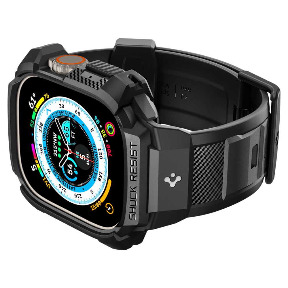 Spigen Rugged Armor ”Pro” Apple Watch Ultra 1 / 2 / 3 / 4 (49 Mm) Sort