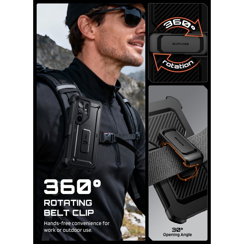 Supcase Unicorn Beetle Pro & Hærdet Glas 2 Pak Galaxy S26 Ultra Sort