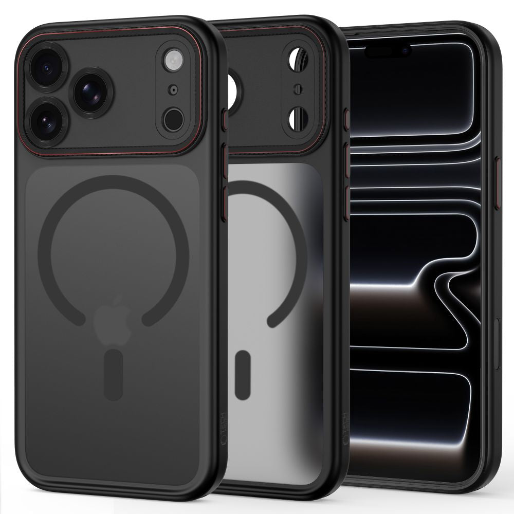 Tech Protect Magcam Magsafe Iphone 17 Pro / 18 Pro Mat Sort/Rød