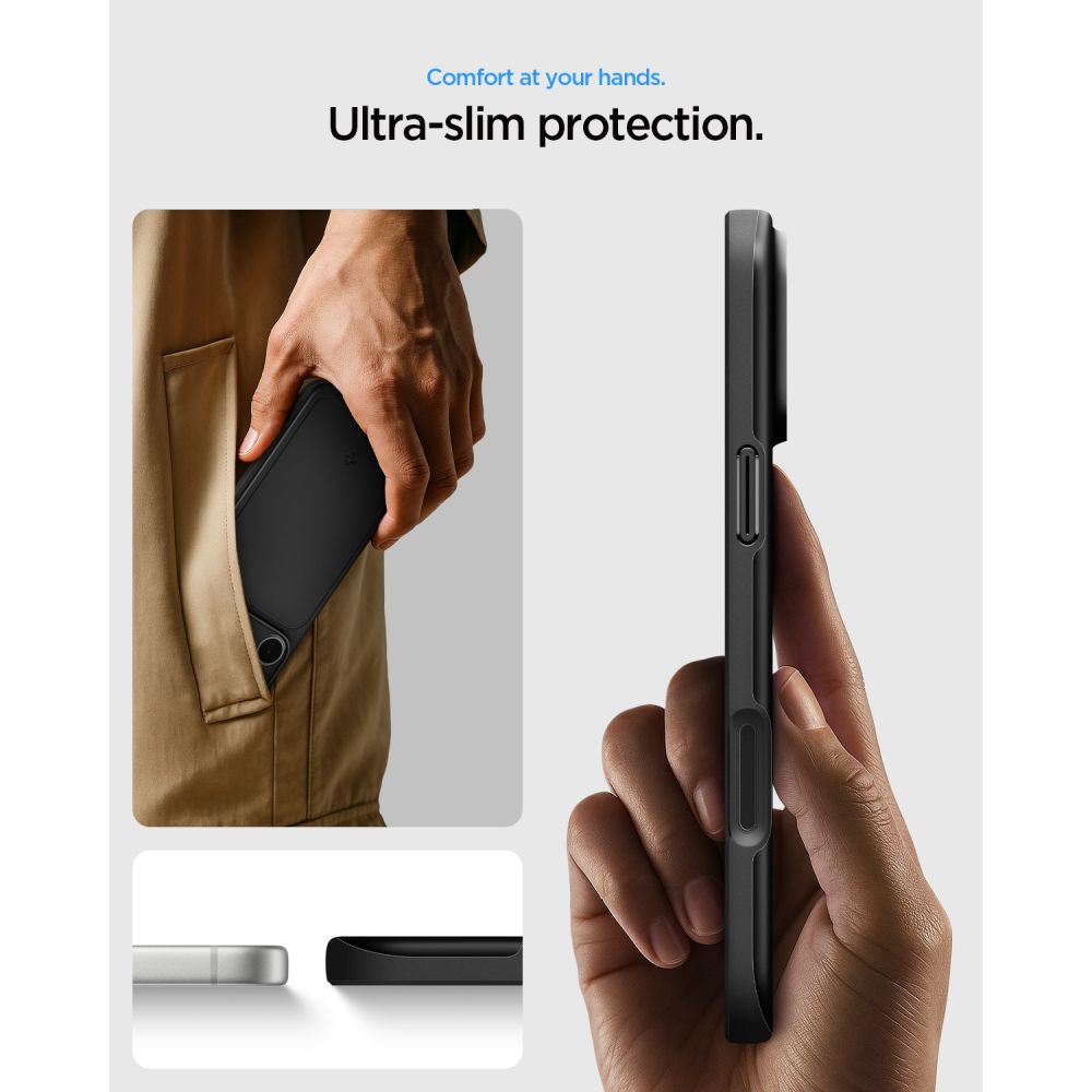 Spigen Thin Fit Magsafe Iphone 17 Pro / 18 Pro Sort