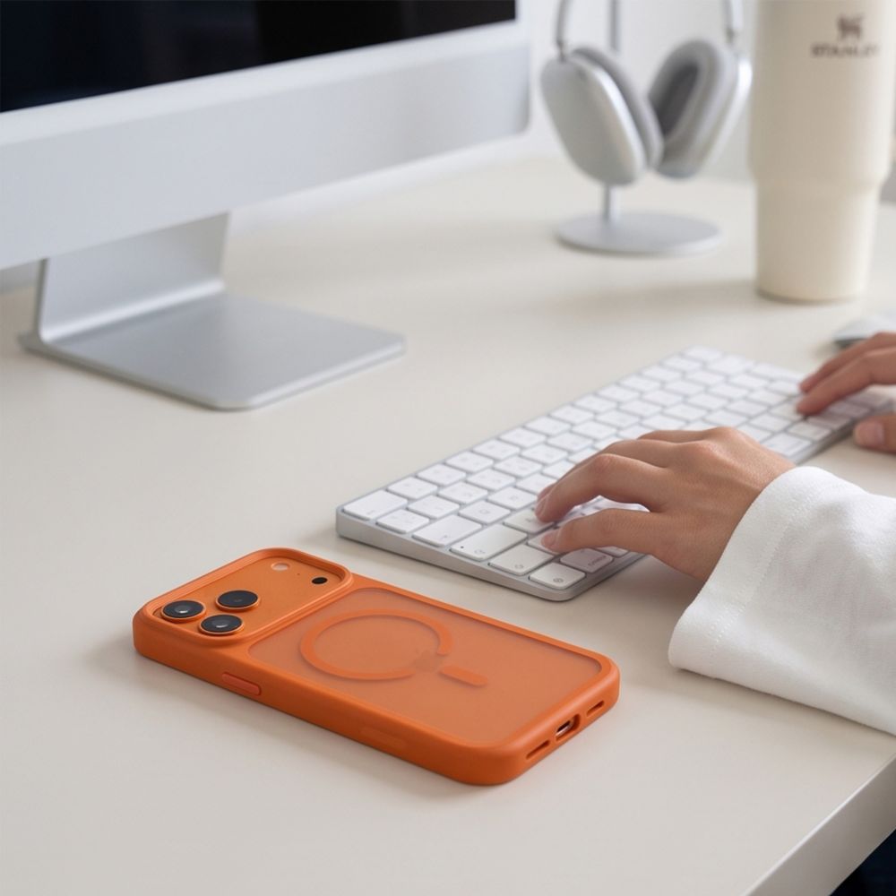 Tech Protect Magmat Magsafe Cc Iphone 17 Pro / 18 Pro Mat Cosmic Orange