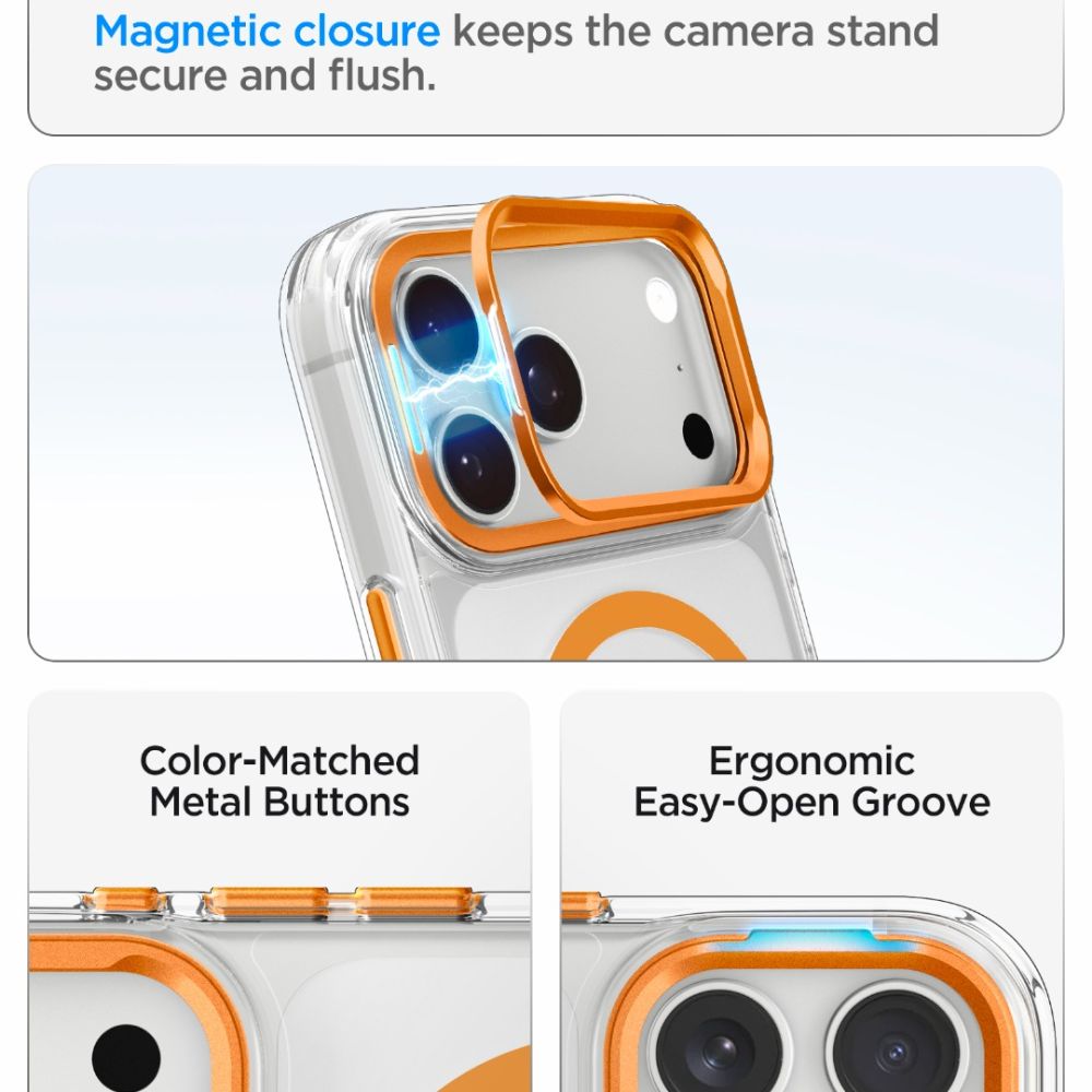 Spigen Ultra Hybrid Optik S Magsafe Iphone 17 Pro / 18 Pro Klar/Orange