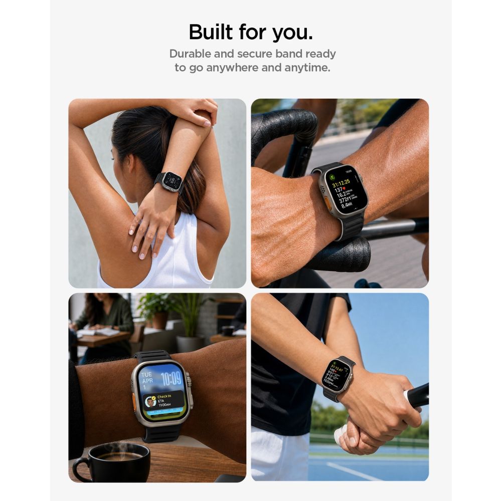 Spigen Athlex Air M Apple Watch 8 / 9 / 10 / 11 / 12 / Se / Ultra (44 / 45 / 46 / 49 Mm) Aktiv Sort/Grå