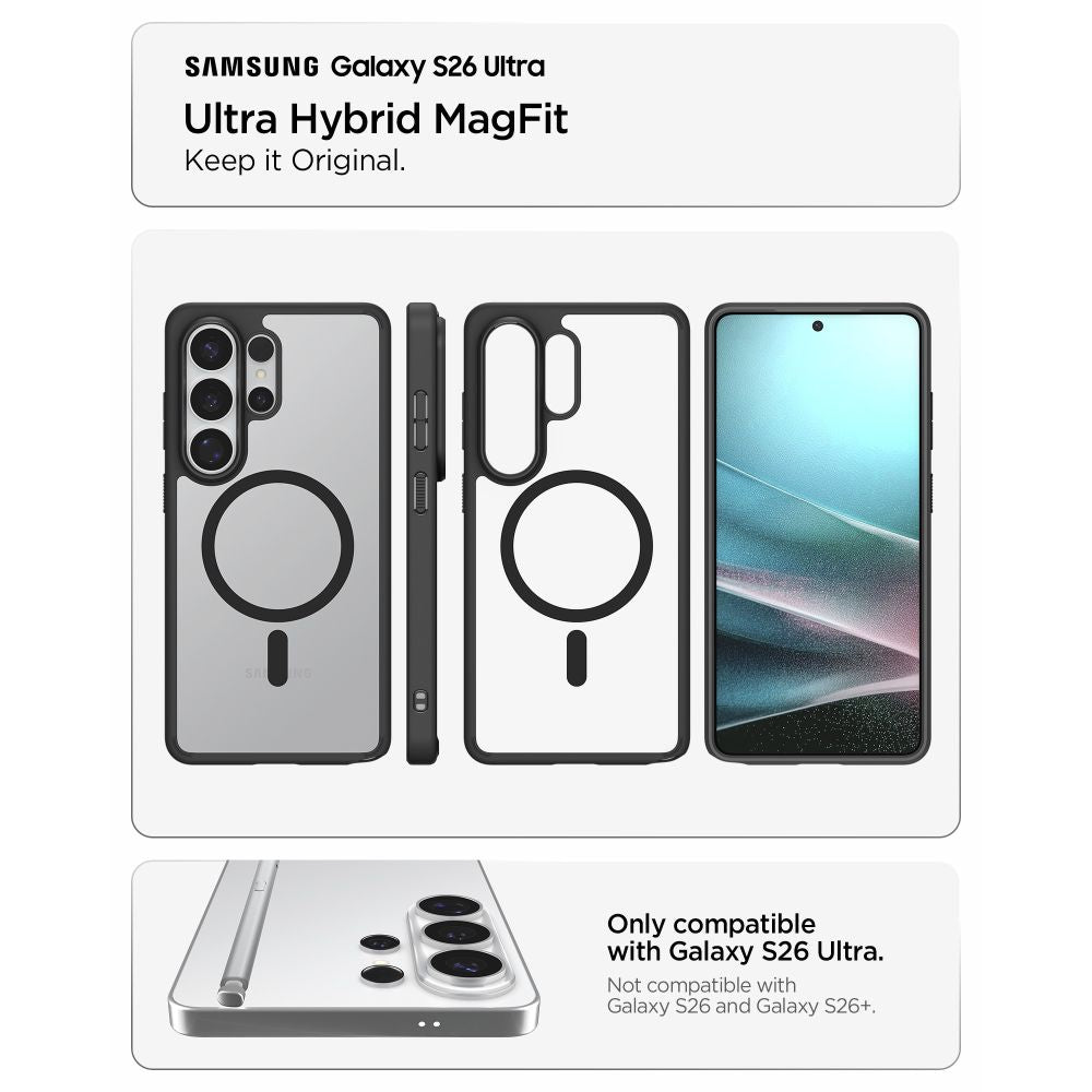 Spigen Ultra Hybrid Magasafe Galaxy S26 Ultra Mat Sort