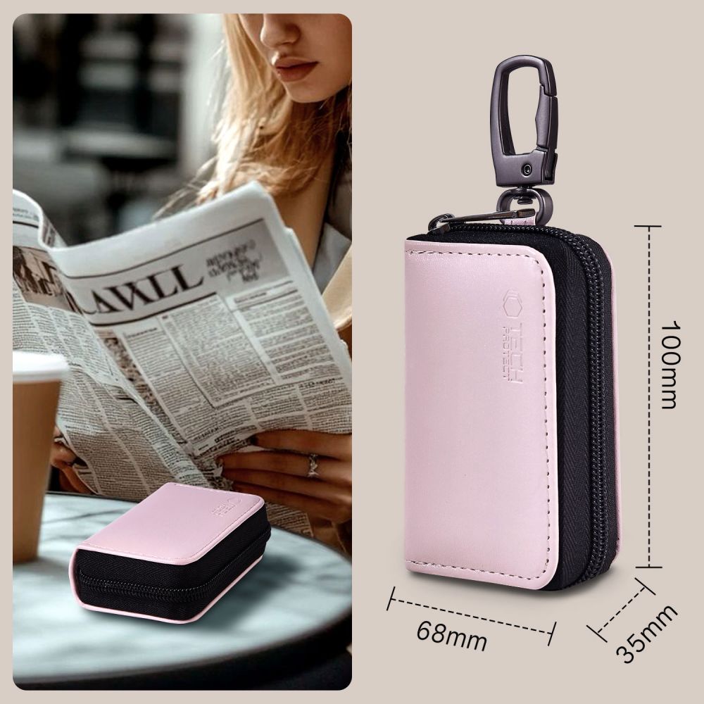 Tech Protect Klr300 Etui Nøglefri Rfid Signalblokker Etui Lyserød
