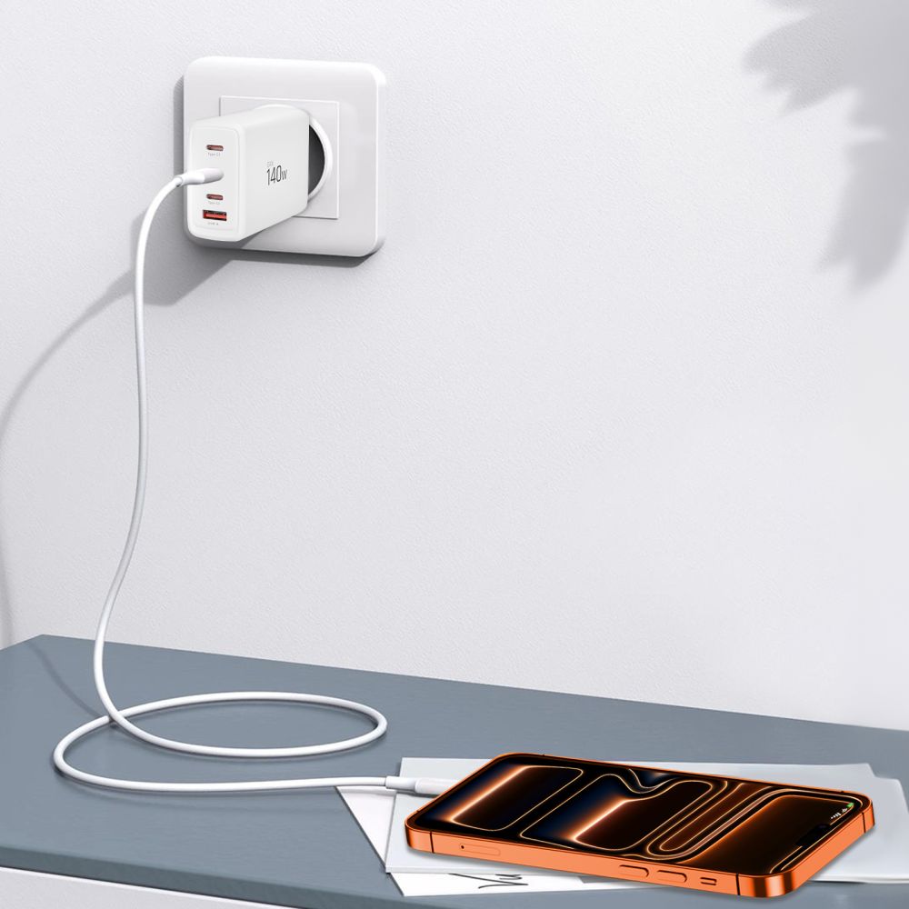 Tech Protect Nc140 W Gan 4 Port Netværksopladder Pd 140 W / Qc3.0 Hvid