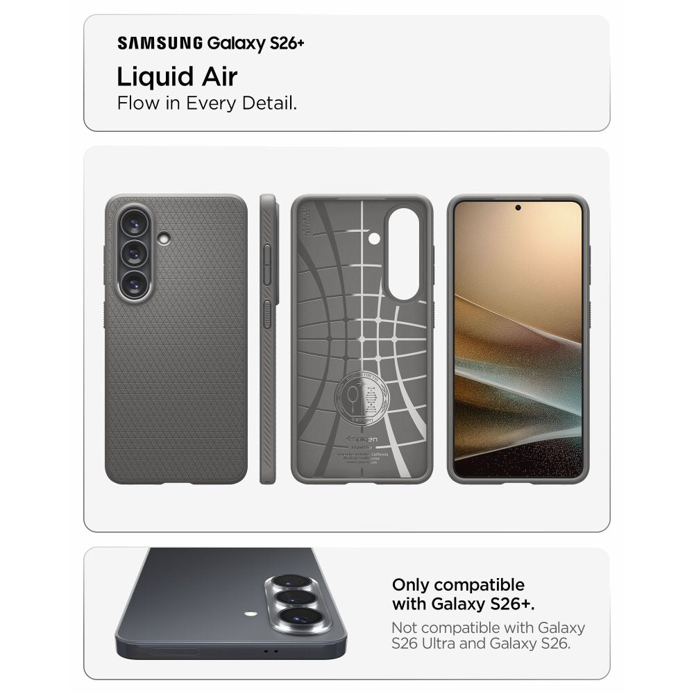Spigen Liquid Air Galaxy S26+ Plus Marmorgrå