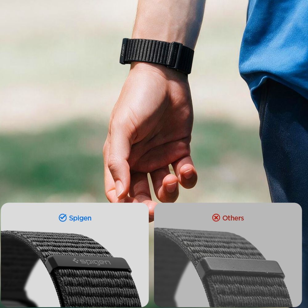 Spigen Wbf01 Remmen Til Apple Watch 8 / 9 / 10 / 11 / 12 / Se / Ultra (44 / 45 / 46 / 49 Mm) Sort