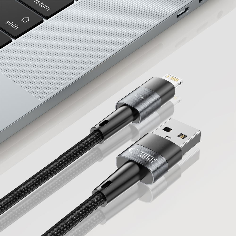Tech Protect Ultraboost Lightning Kabel 12 W/2.4 A 200 Cm Grå