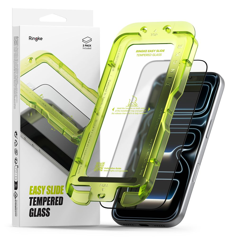 Hærdet Glas Ringke Easy Slide 2 Pack Iphone 17 Pro Max / 18 Pro Max Sort