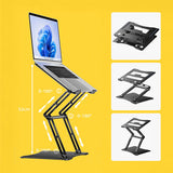 Wozinsky WRS-CPY75DSB Aluminiumsstativ til Laptop og Tablet + Gratis Smartphone-stativ - Sort