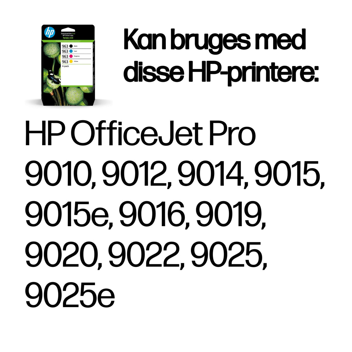 HP 963 Sort Gul Cyan Magenta Blæk 6ZC70AE