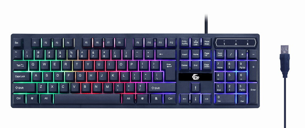 Gembird GGS-UMGL4-02 tastatur Mus inkluderet Spil USB QWERTY US engelsk Sort