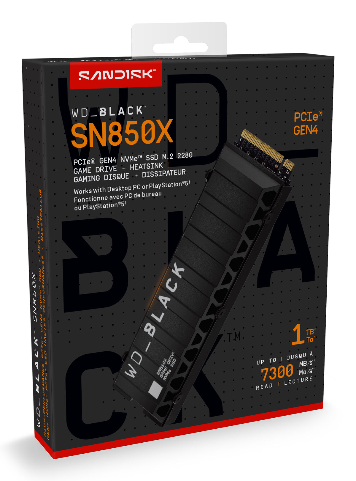 WD_BLACK SN850X NVMe SSD SSD WDS100T2XHE 1TB M.2 PCI Express 4.0 x4 (NVMe)