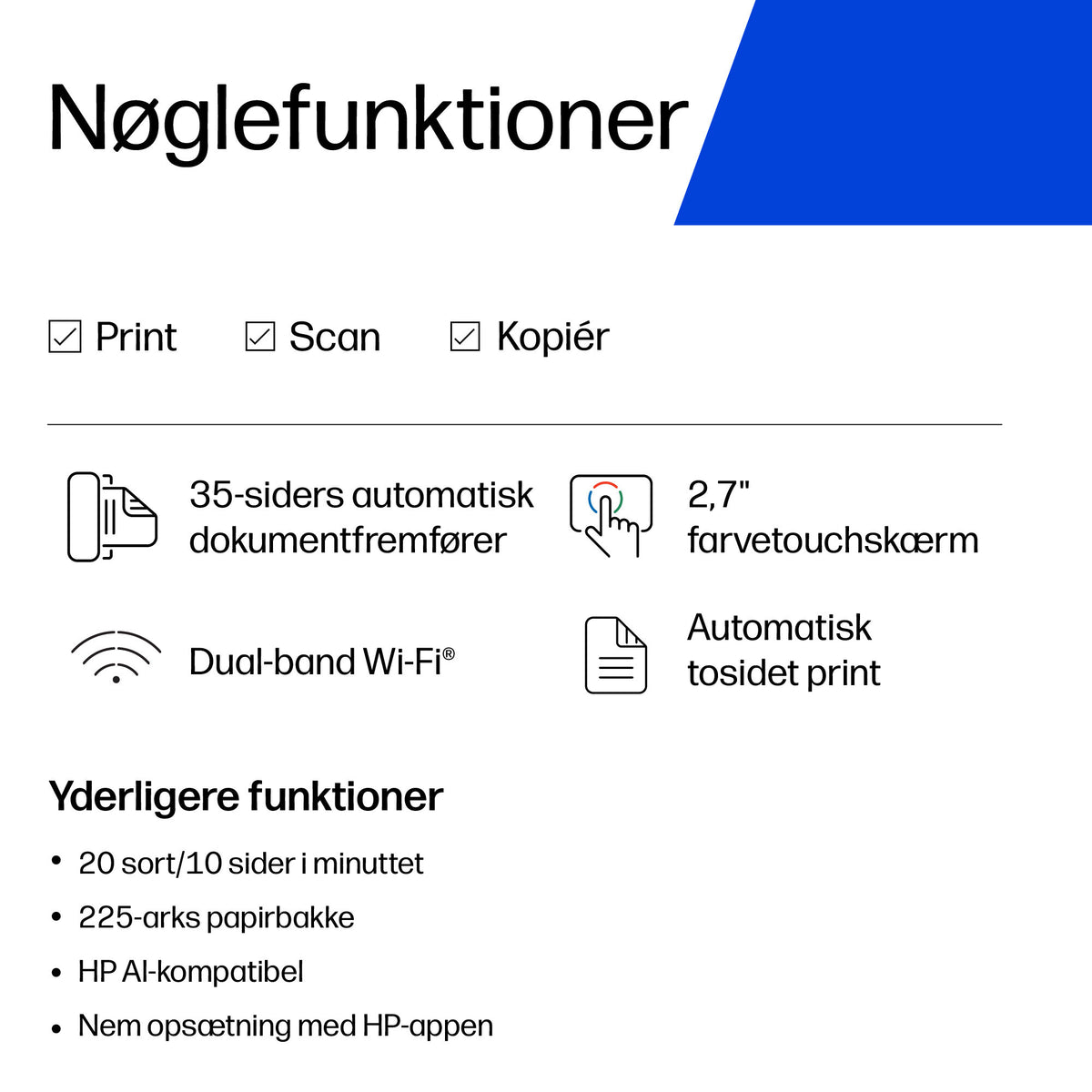 HP OfficeJet Pro 8124e Trådløst All-in-One Farve Printer, Instant Ink; 2-sidet printning